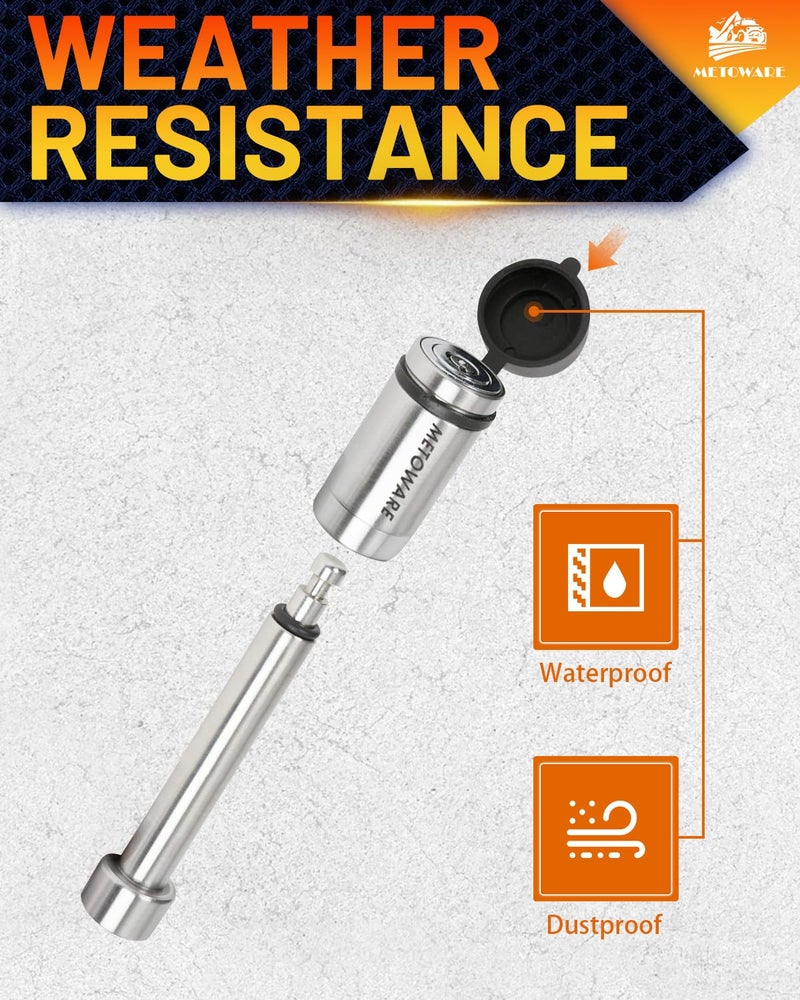 METOWARE Stainless Steel Trailer Hitch Lock - 5/8" Pin for Class III IV Hitches (2" & 2.5" Receivers) - Heavy Duty Anti-Theft Receiver Lock with 8 Anti-Rattle O-Rings & Waterproof Cap - Image 4